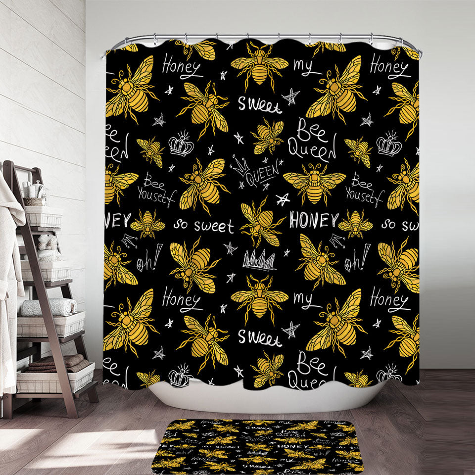 Cool Honey Bees Shower Curtains