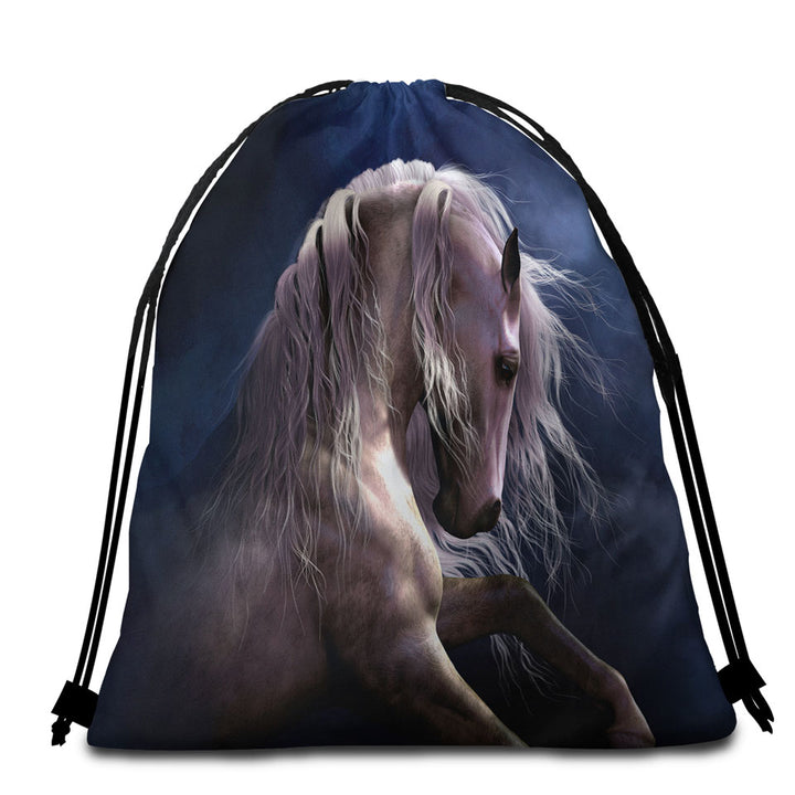 Cool Horse Beach Bags and Towels Thrilling White Horse Silver Ghost