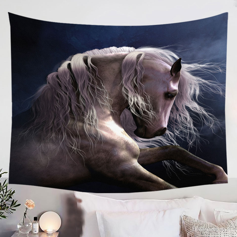 Cool-Horse-Wall-Decor-Thrilling-White-Horse-Silver-Ghost