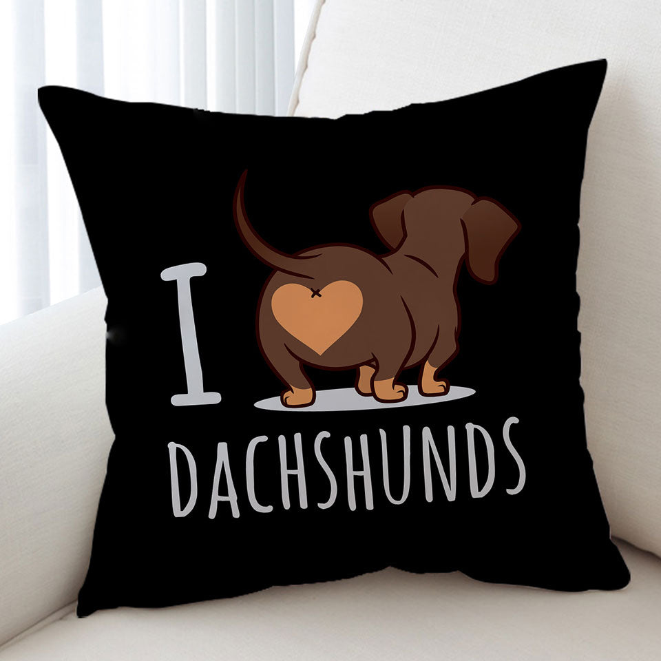 Cool I Love Dachshunds Cushion Cover