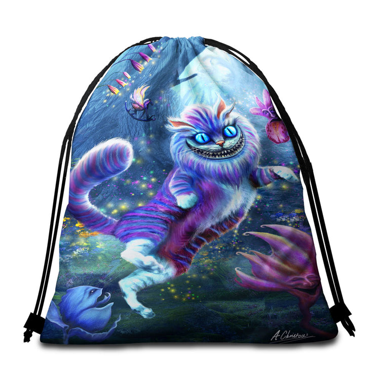 Cool Kids Beach Towels and Bag Artistic Blue Eyed Wonderland Cat