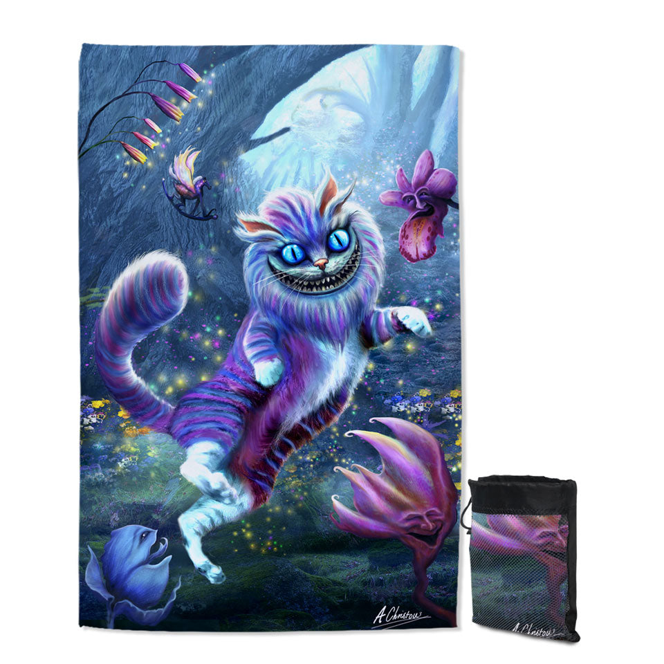 Cool Kids Lightweight Beach Towel Artistic Blue Eyed Wonderland Cat