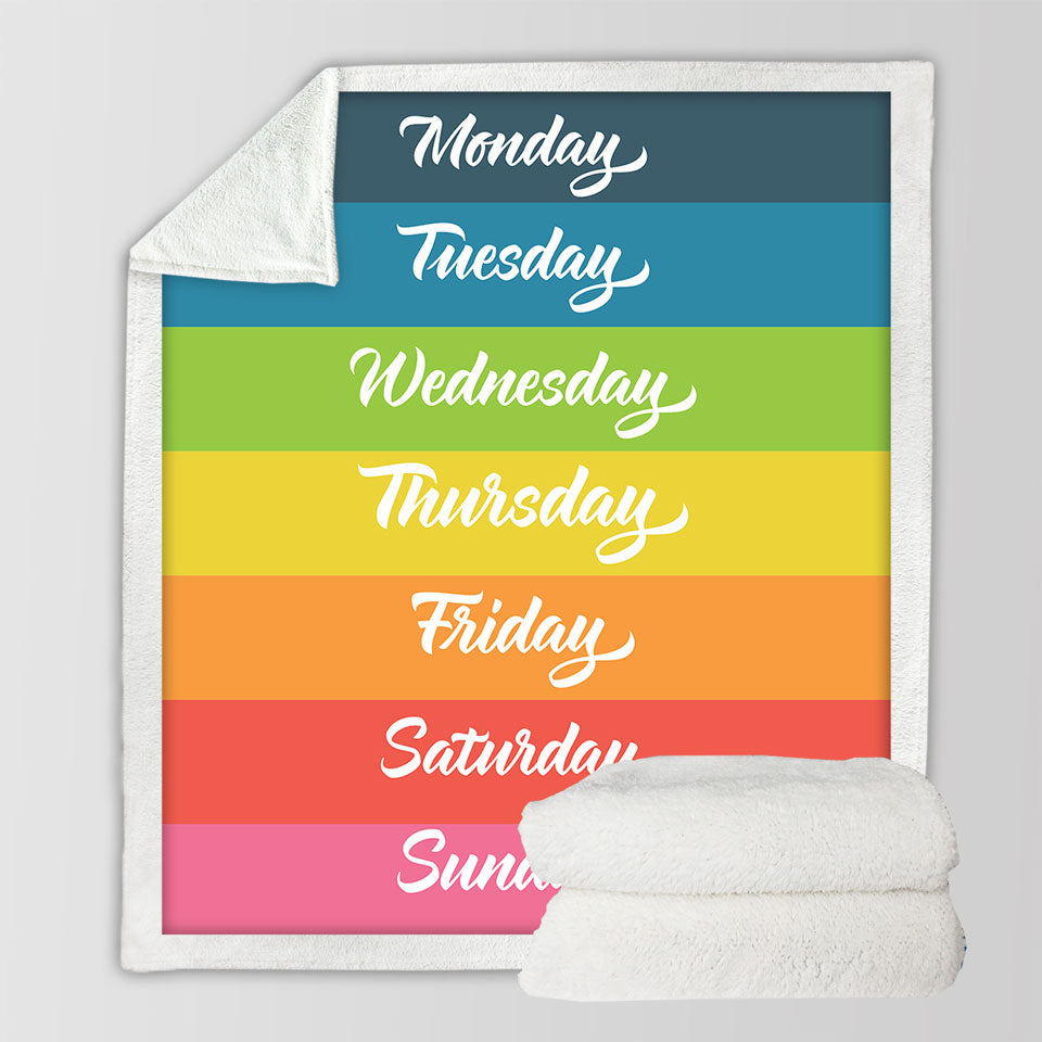Cool Lightweight Blankets Days of the Week Rainbow Flag