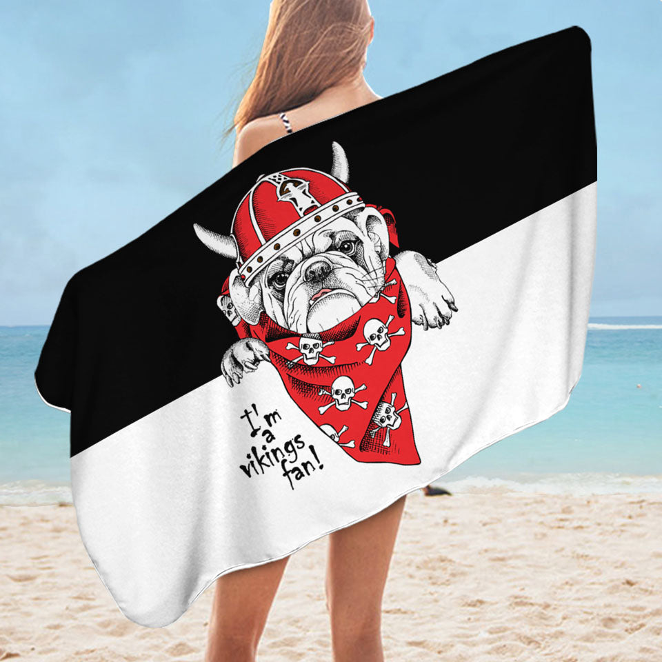 Cool Mens Beach Towel Viking Tough Bulldog