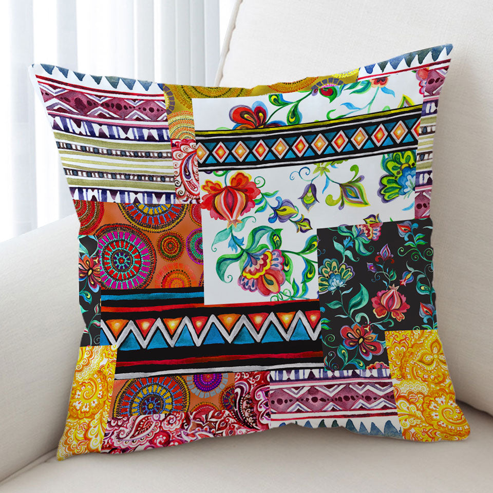 Cool Messy Design Cushion Covers Mandalas and Flowers