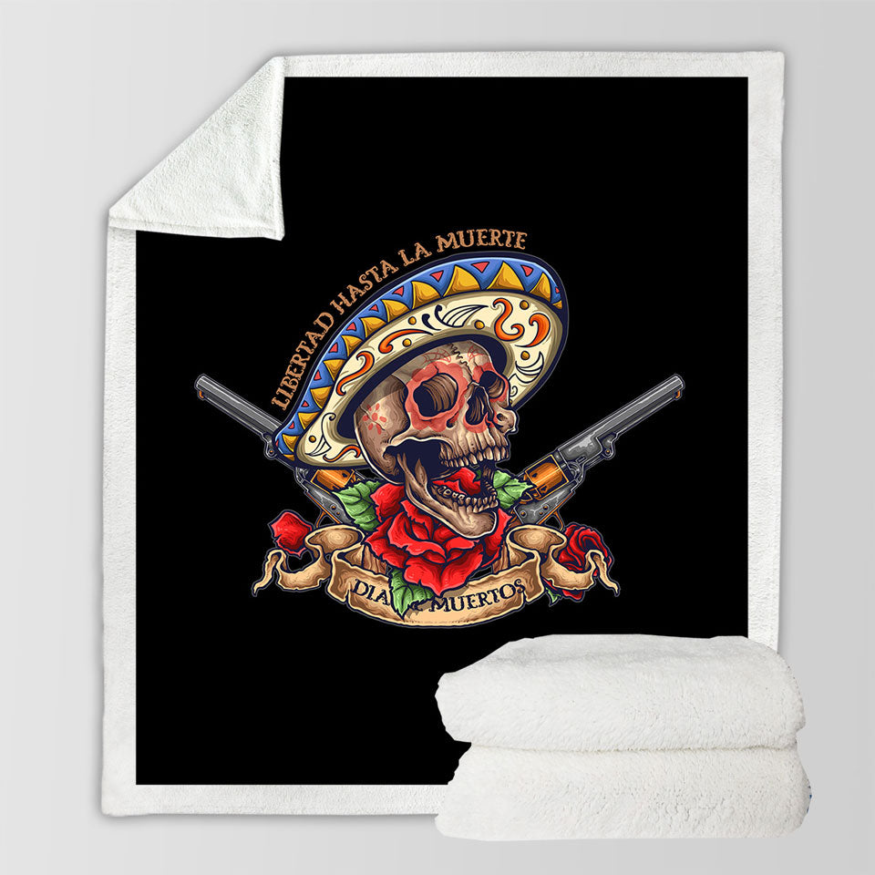 Cool Mexican Skull Fleece Blankets Free the Dead