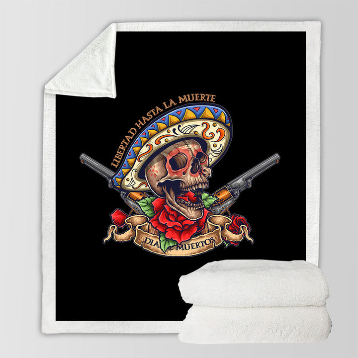 Cool Mexican Skull Fleece Blankets Free the Dead