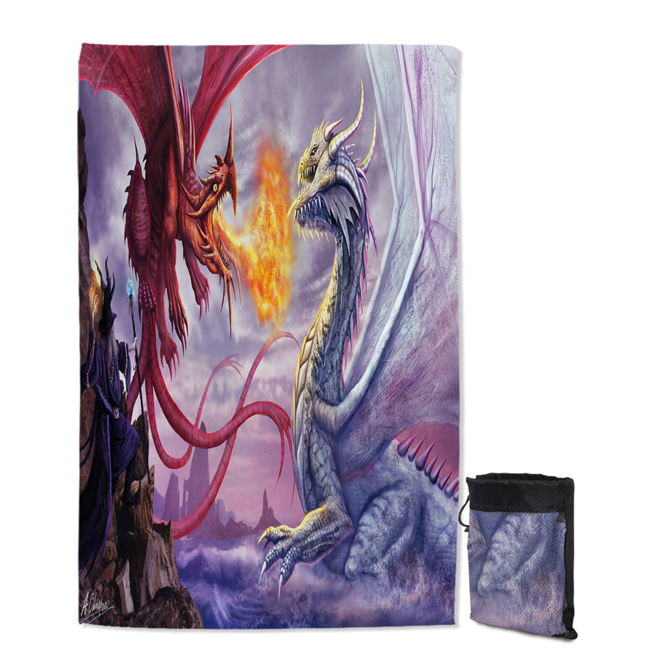 Cool Microfiber Towels For Travel Fantasy Artwork Dragons War