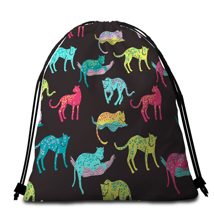 Cool Multi Colored Beach Bags and Towels Leopards