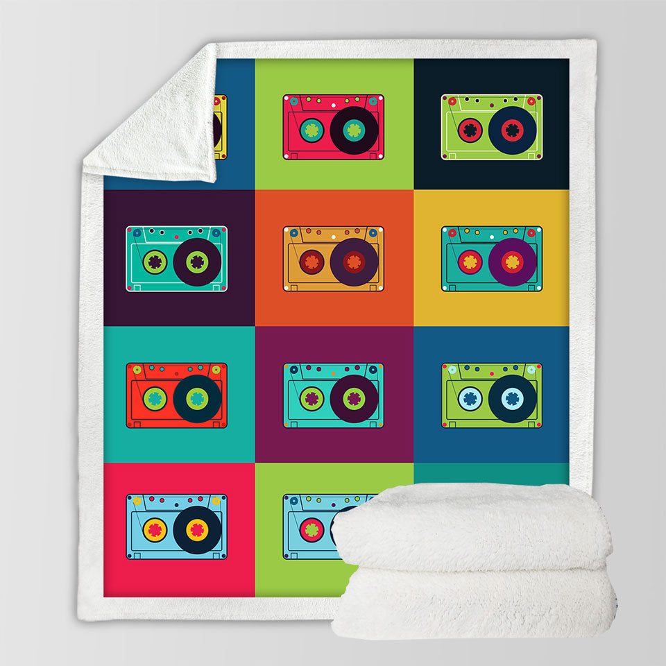 Cool Multi Colored Blankets Vintage Cassette