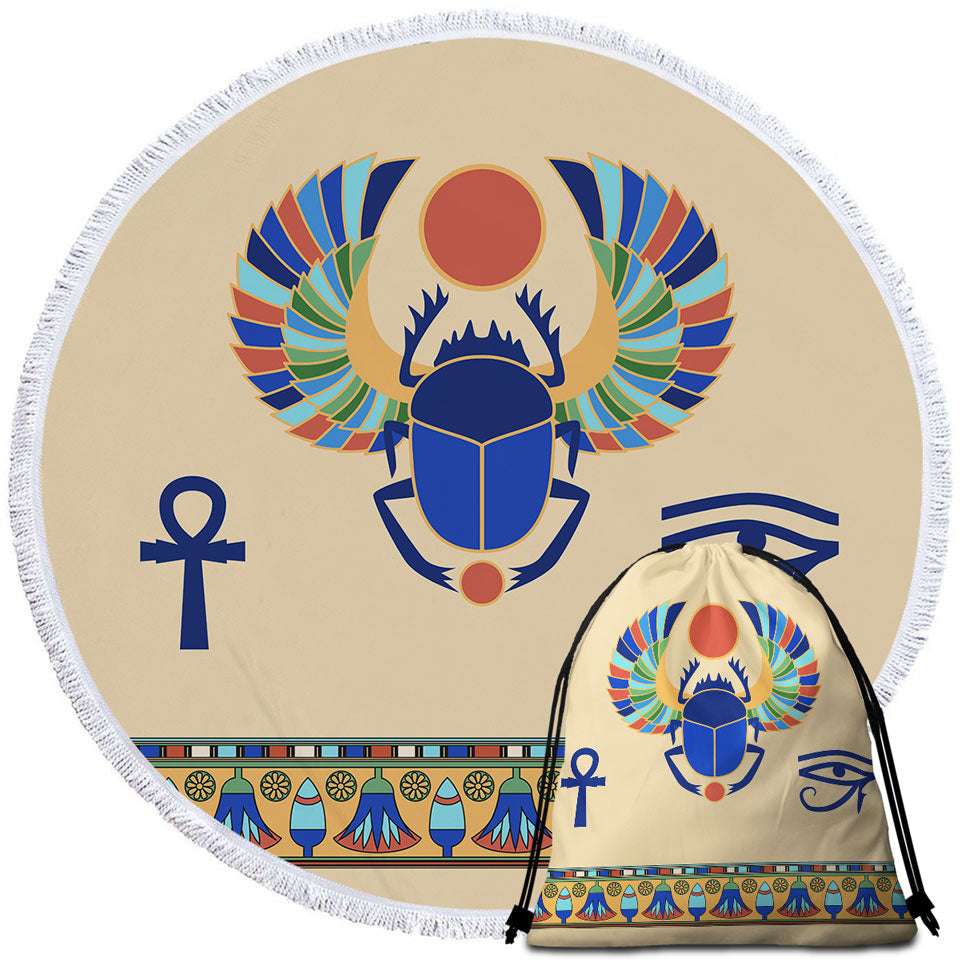 Cool Multi Colored Egyptian Round Beach Towel