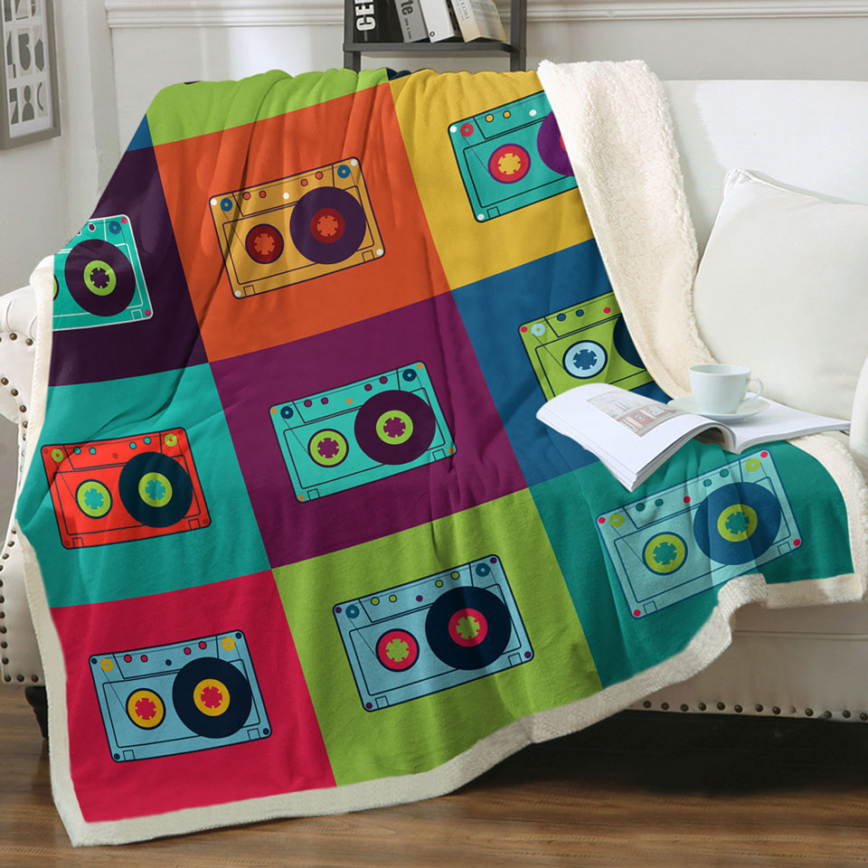 Cool Multi Colored Throws Vintage Cassette