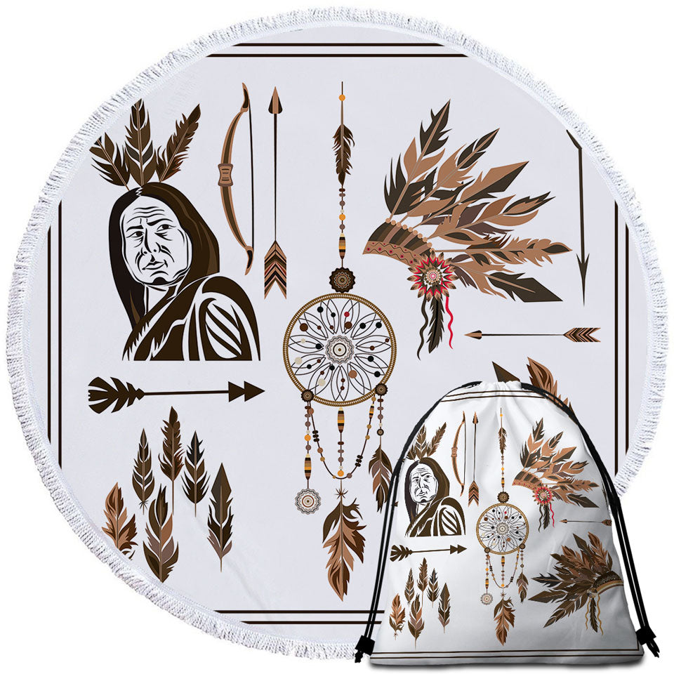 Cool Native American Beach Towels and Bags Set