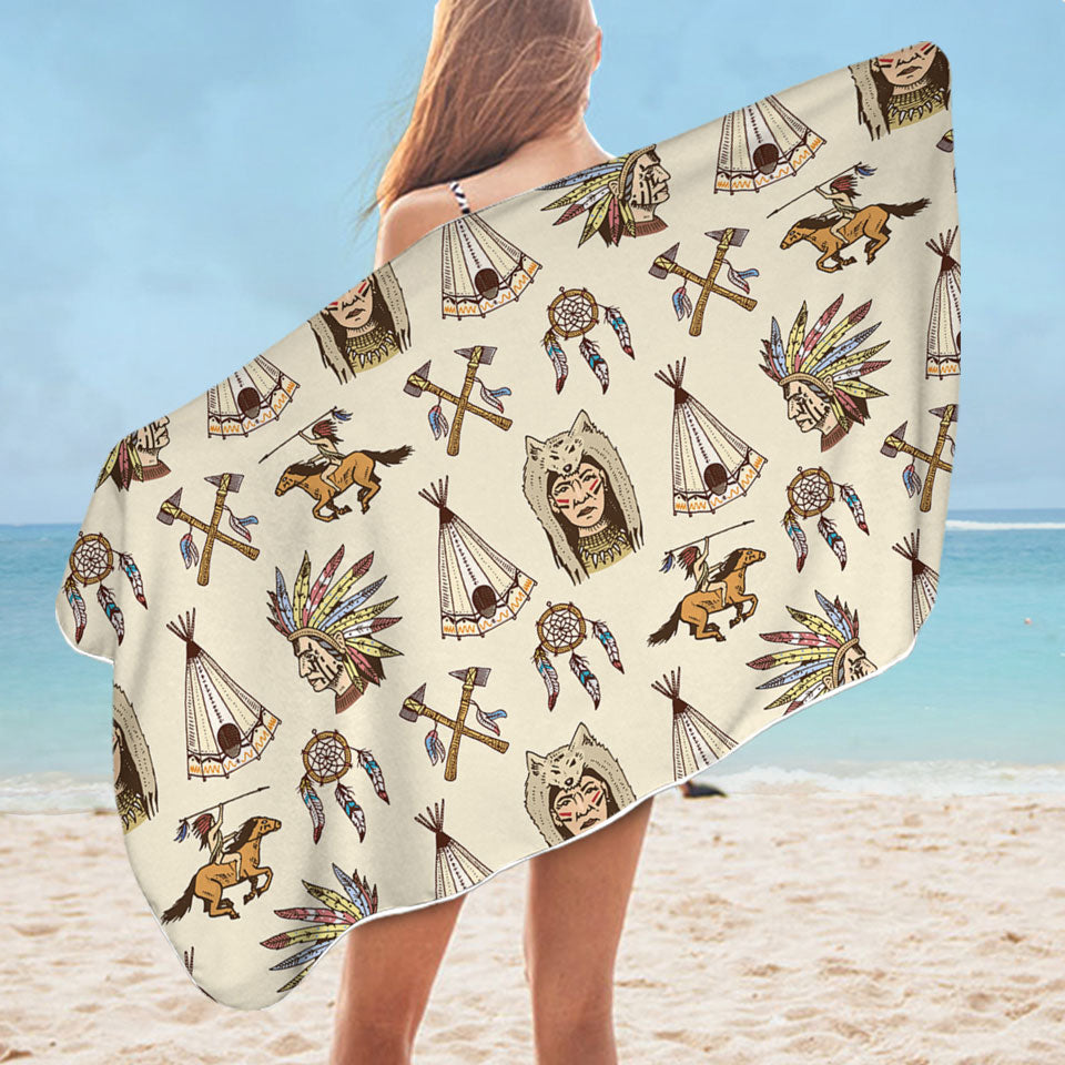 Cool Native American Microfiber Beach Towel