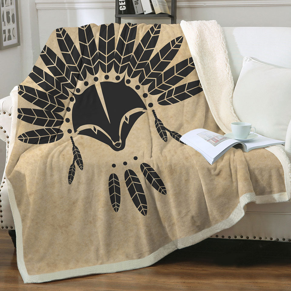 Cool Native American Raccoon Sofa Blankets