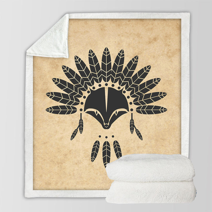 Cool Native American Raccoon Throw Blanket