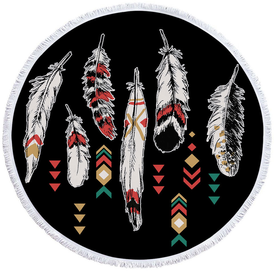 Cool Native American Themed Beach Towels of Feathers