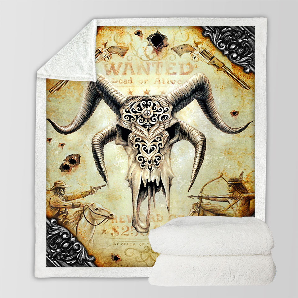 products/Cool-Old-Wild-West-Wanted-Goat-Skull-Throws