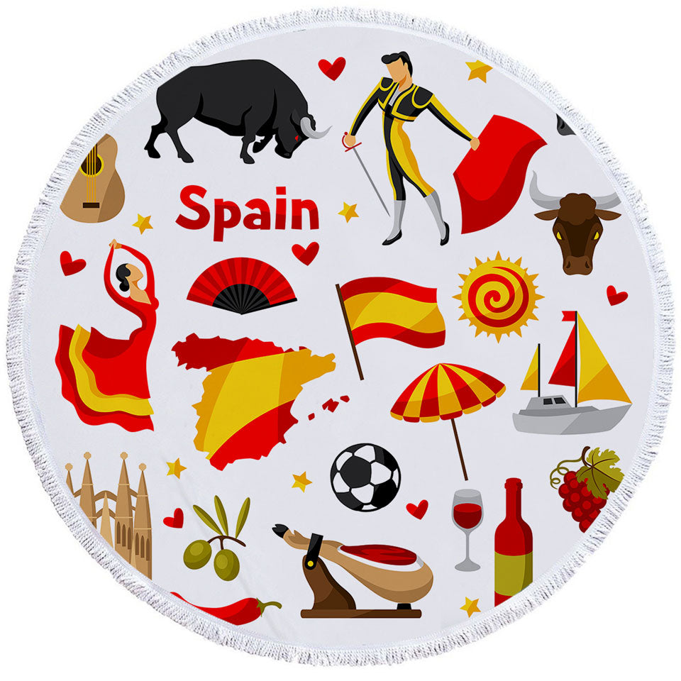 Cool Pattern Beach Towels On Sale with Spain Attractions