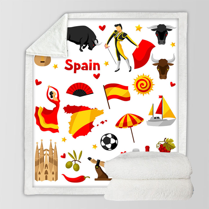 Cool Pattern Decorative Blankets with Spain Attractions