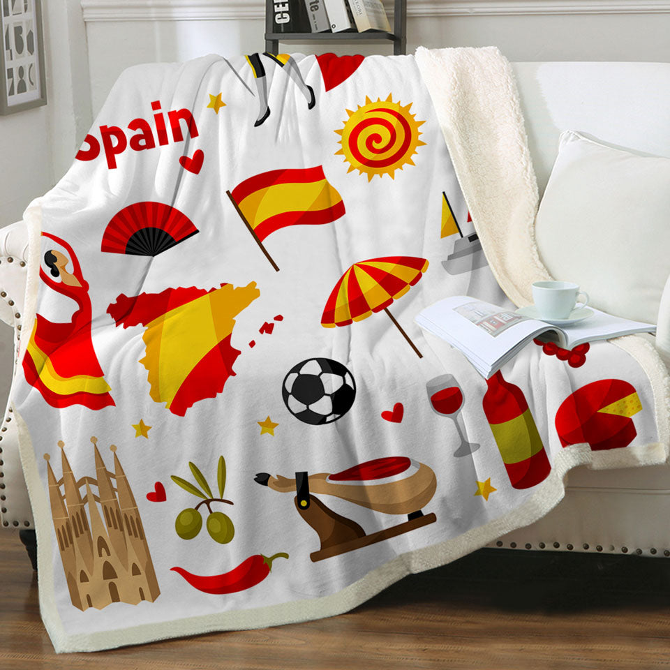 Cool Pattern Decorative Throws with Spain Attractions