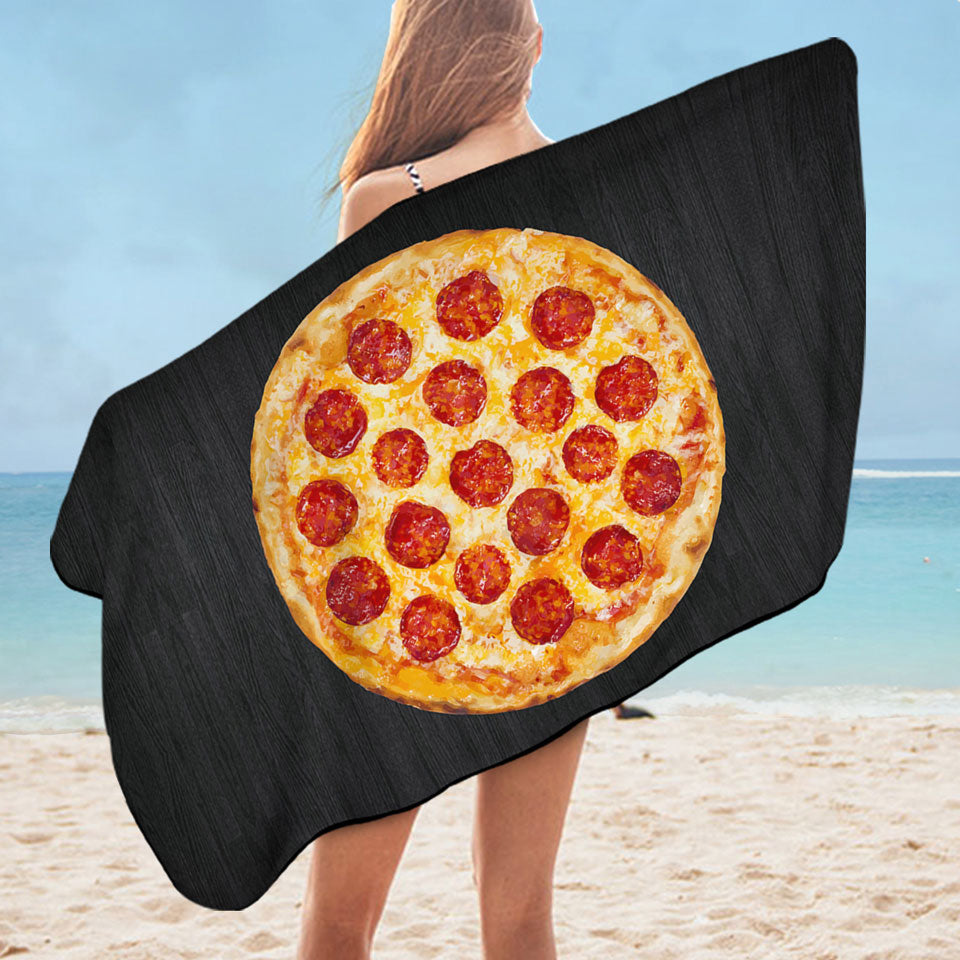 Cool Pepperoni Pizza Mens Beach Towel
