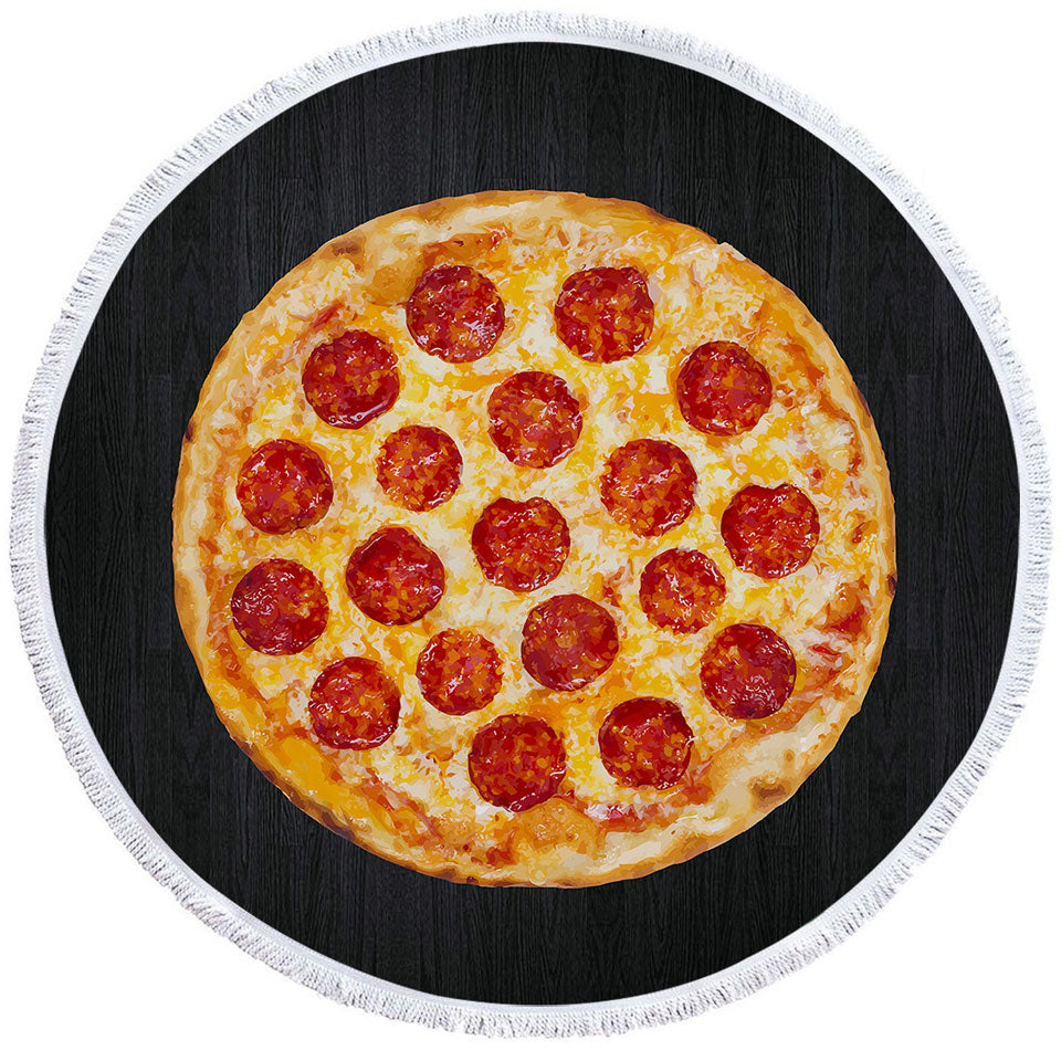 Cool Pepperoni Pizza Round Towel
