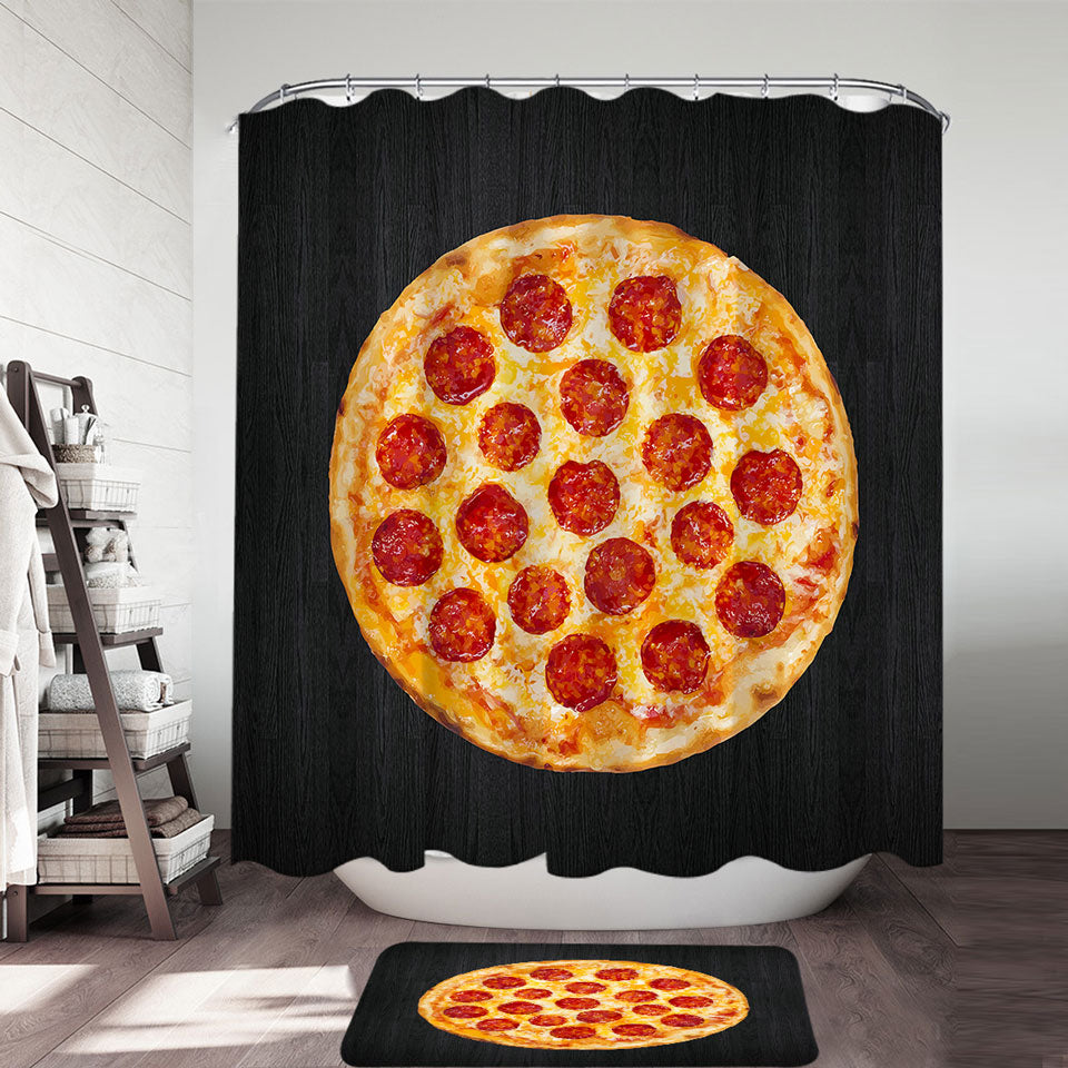 Cool Pepperoni Pizza Shower Curtain