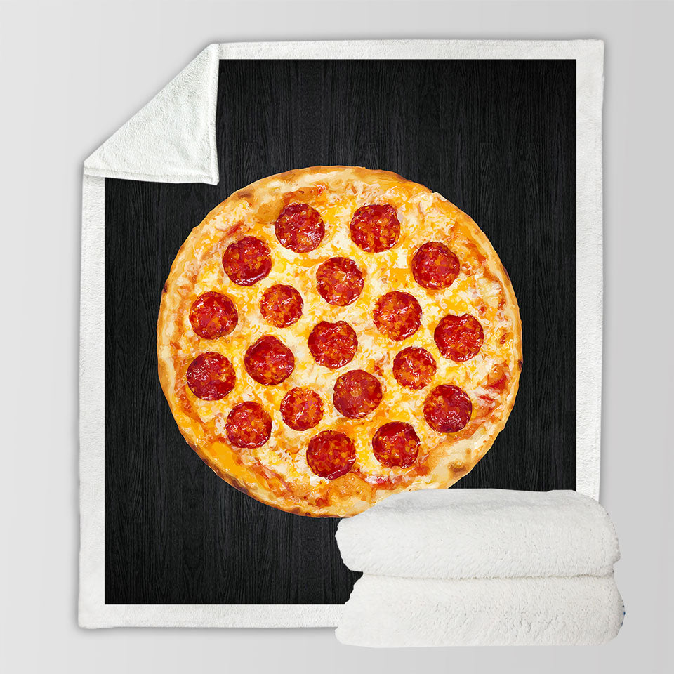 Cool Pepperoni Pizza Throw Blanket