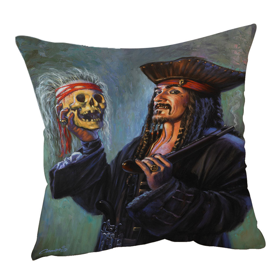 Cool Pirate Cushion Covers Captain Painting Blackbeards Trophy