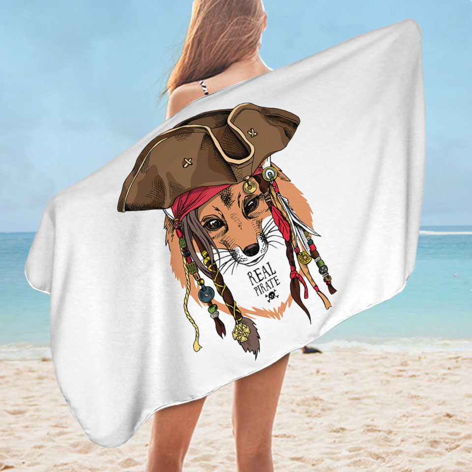 Cool Pirate Fox Pool Towels for Boys