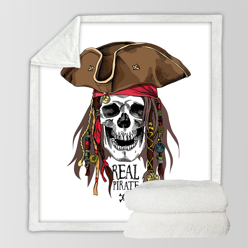 Cool Pirate Skull Fleece Blankets for Men