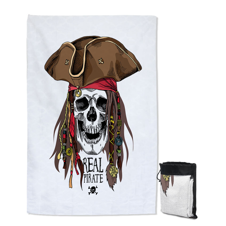 Cool Pirate Skull Mens Beach Towel