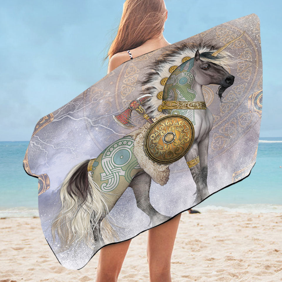 Cool Pool Towels Fantasy Art Starfire the Native Warrior Unicorn