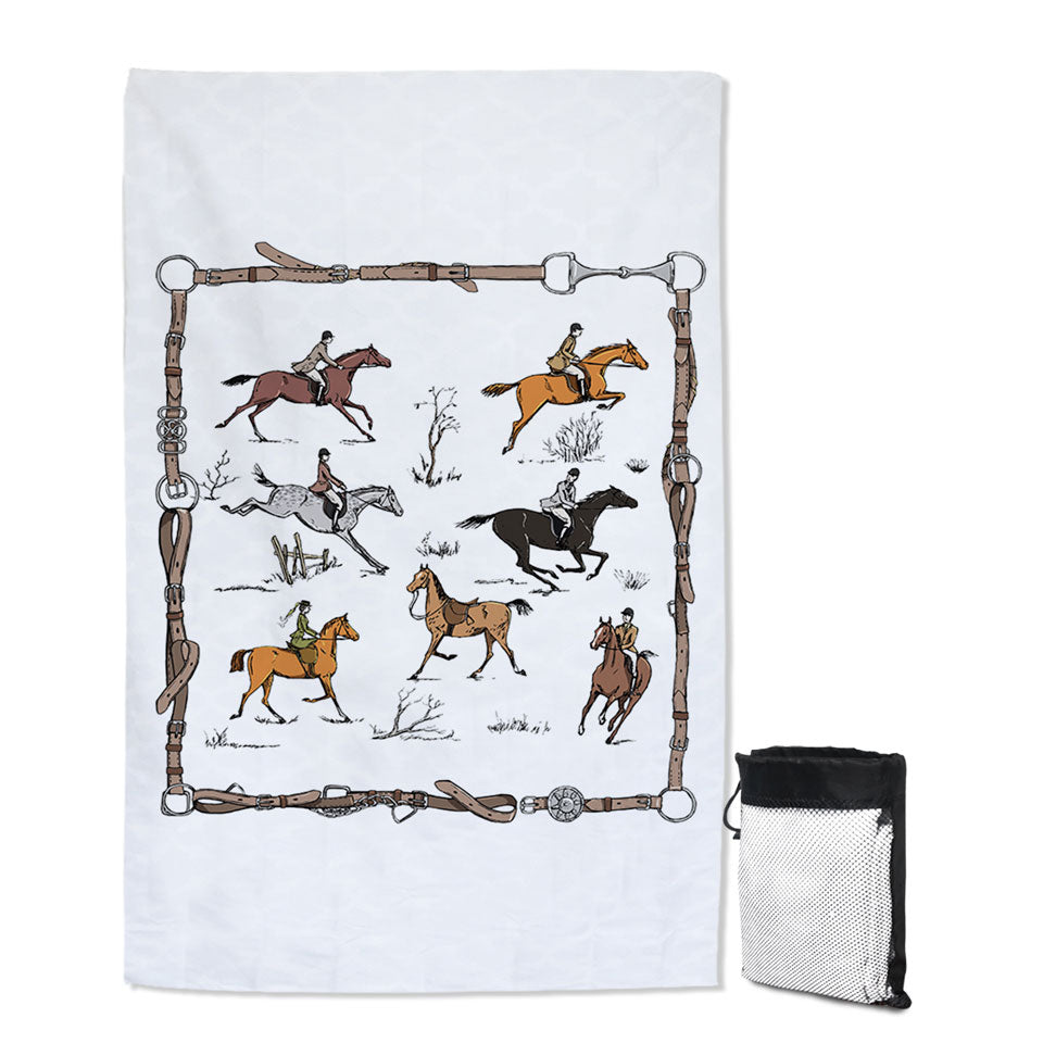 Cool Pool Towels Horse Riding Pattern