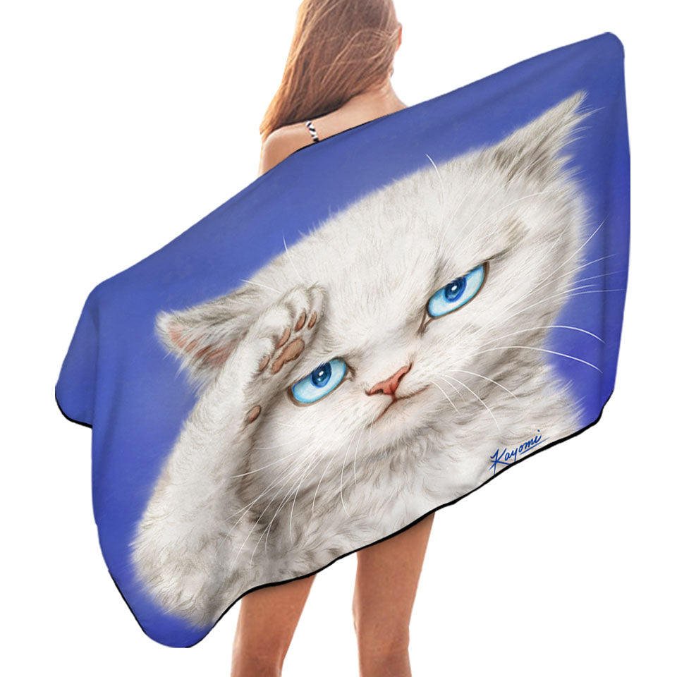 Cool Pool Towels Yes Sir Funny Cats Drawings Obedient Kitten