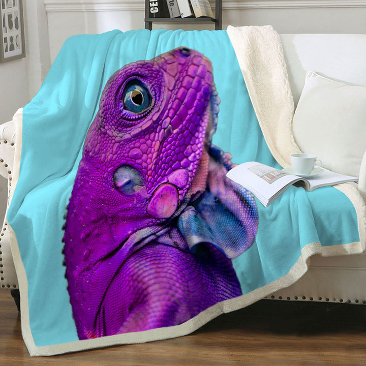 Cool Purple Dragon Lizard Throw Blanket