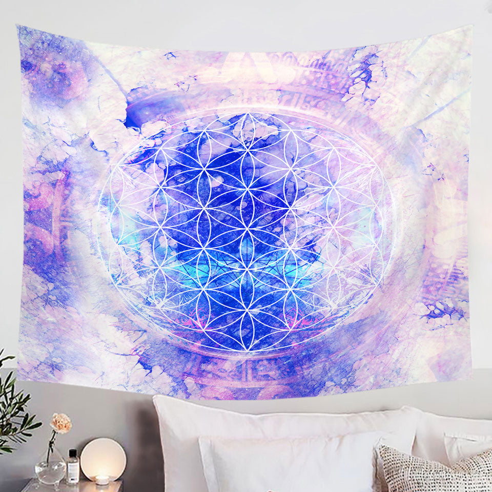 Cool Purplish Blue Fading Illusion Wall Decor Tapestry