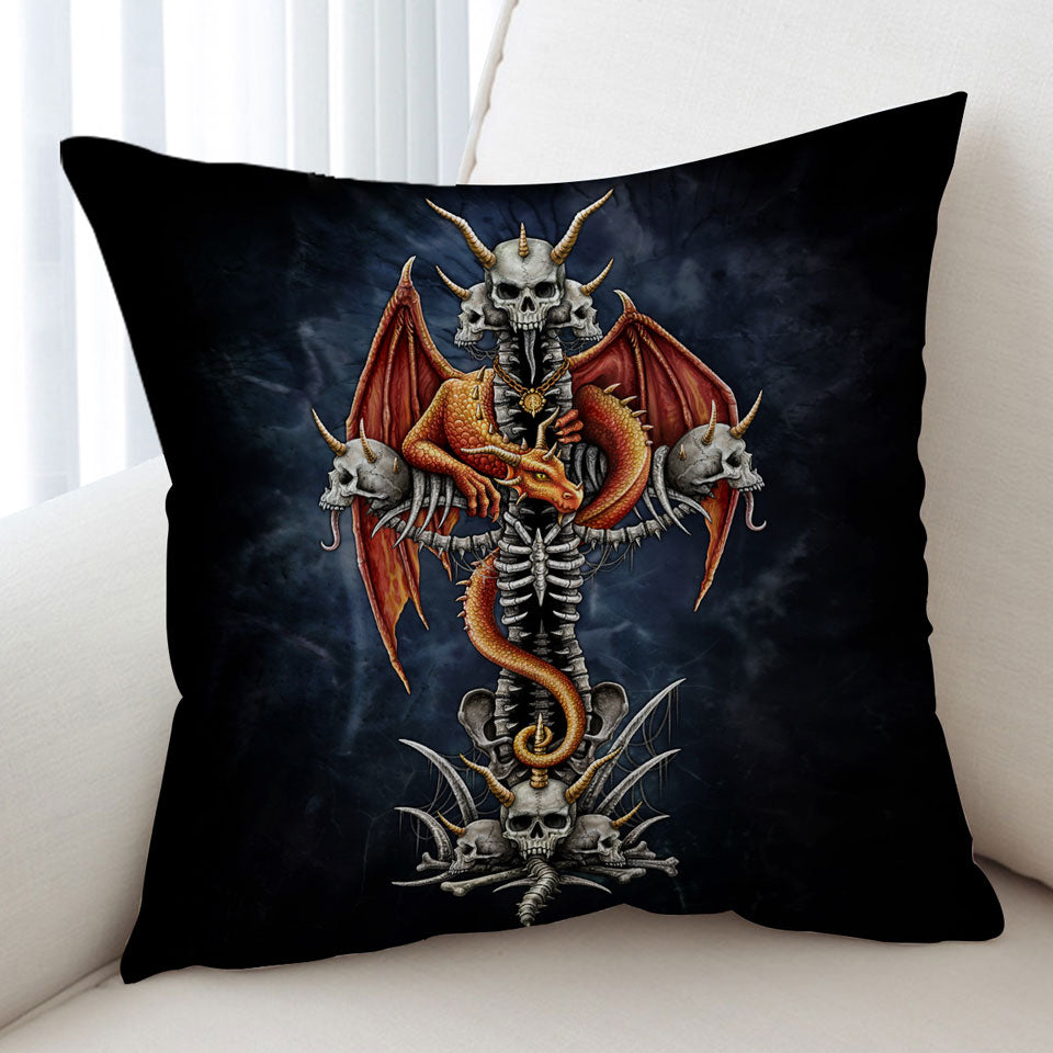 Cool Scary Cushion Covers Fantasy Skulls Dragons Cross Cushion