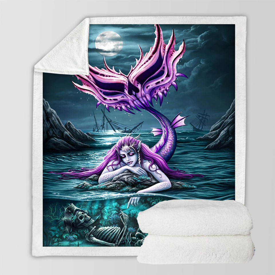 products/Cool-Scary-Ocean-Art-Skeleton-and-Mermaid-Throws
