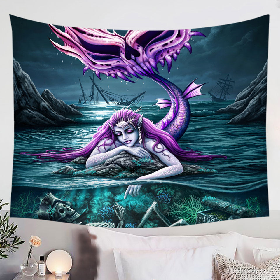 Cool-Scary-Ocean-Art-Skeleton-and-Mermaid-Wall-Decor-Tapestry