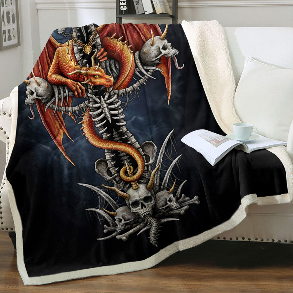 products/Cool-Scary-Throws-Fantasy-Skulls-Dragons-Cross-Sherpa-Blanket