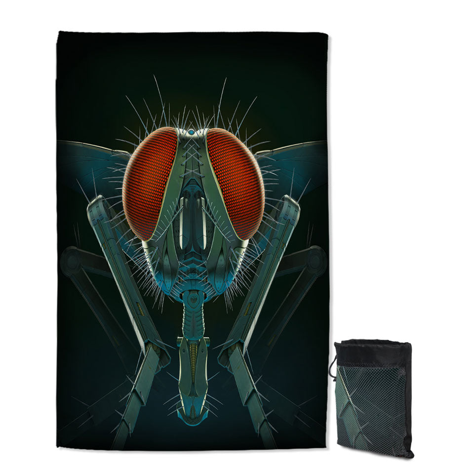 Cool Science Fiction Art Metal Fly Swims Towel