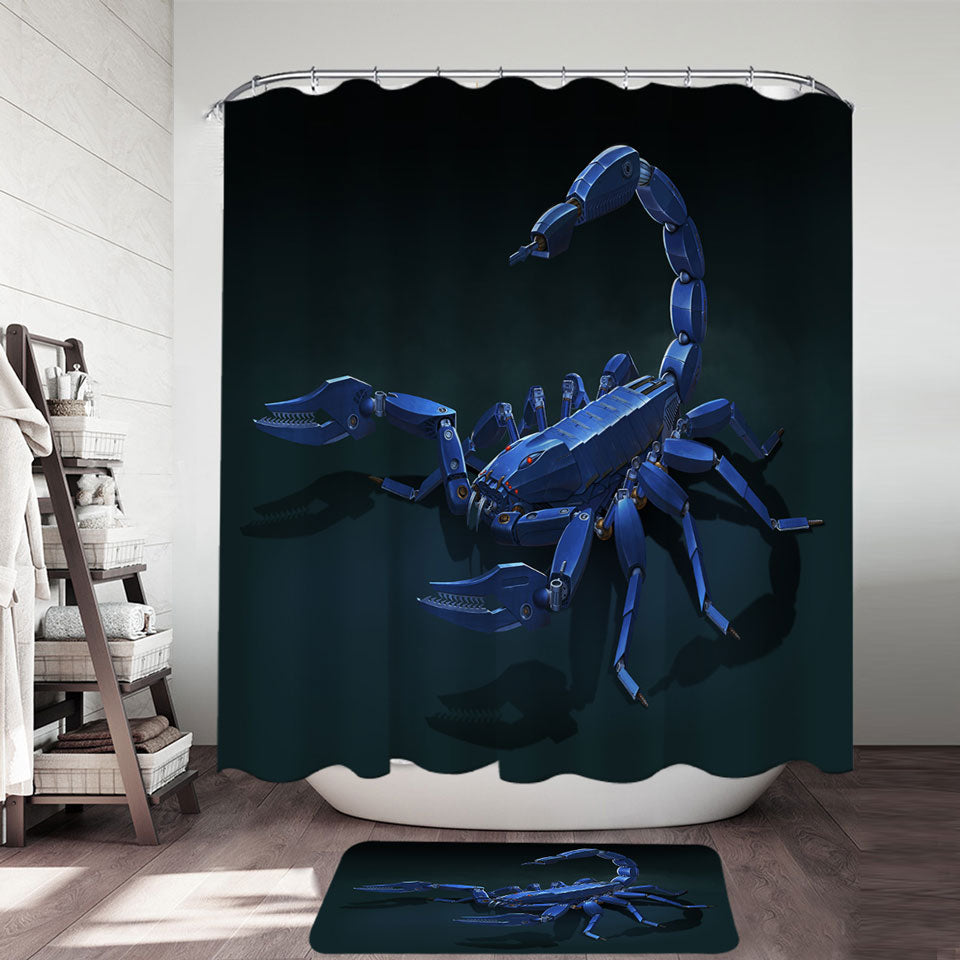 Cool Science Fiction Art Metal Scorpion Shower Curtain