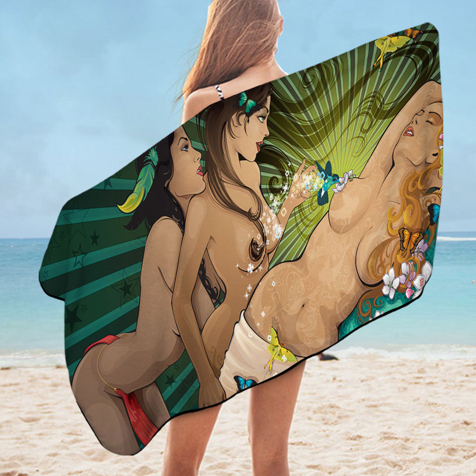 Cool Sexy Art Lightweight Beach Towel for Mens Odalisque