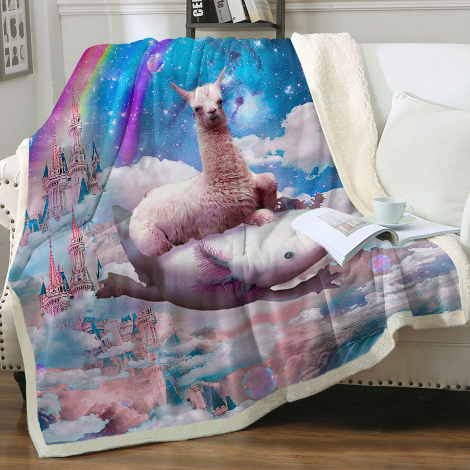 products/Cool-Sherpa-Blanket-Fantasy-Crazy-Space-Llama-Riding-Axolotl