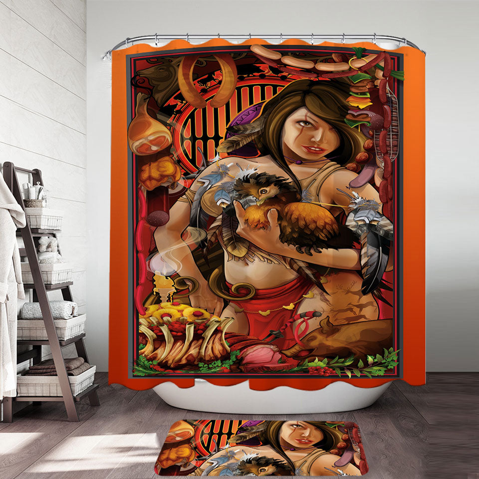 Cool Shower Curtains Art Fine Girl the Goddess of Meat