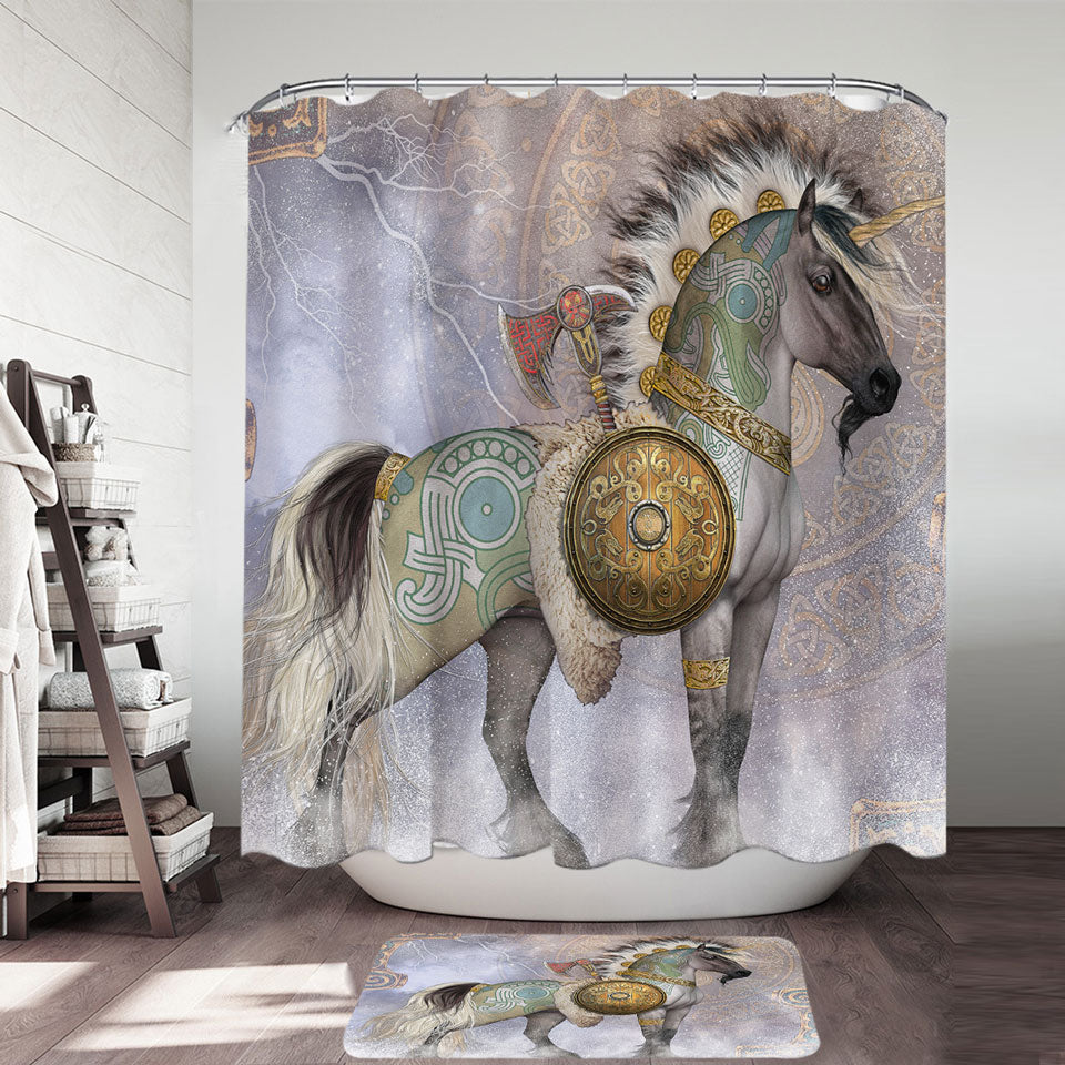 Cool Shower Curtains Fantasy Art Starfire the Native Warrior Unicorn
