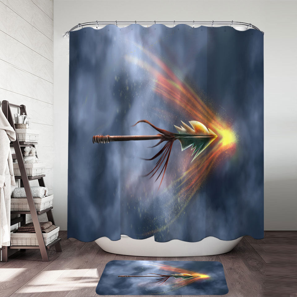 Cool Shower Curtains For Sale Fantasy Weapon Spear of Shield