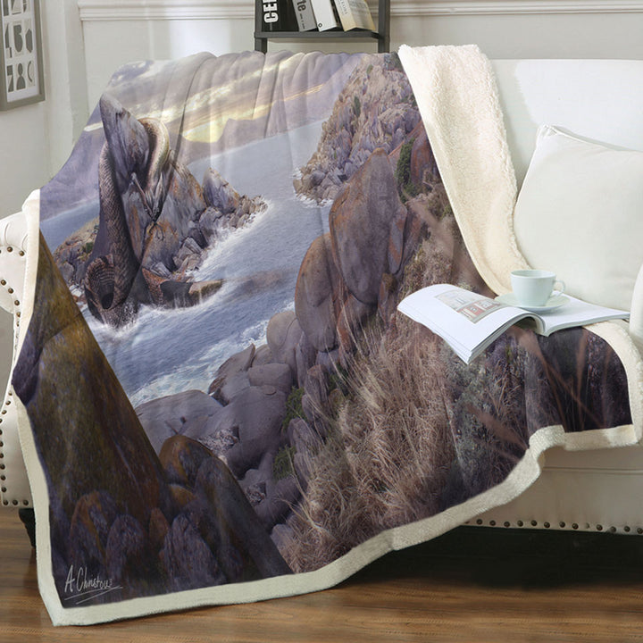 products/Cool-Snake-Dragon-Monster-on-the-Beach-Decorative-Throws